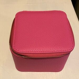 Pink Leather Jewelry Case